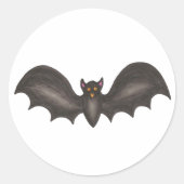 Black Bat Happy Halloween Trick-oder Leckerei Spoo Runder Aufkleber (Vorderseite)