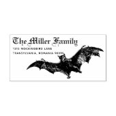Black Bat Individuelle Name Halloween Rücksendeadr Gummistempel (Prägung)