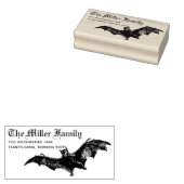 Black Bat Individuelle Name Halloween Rücksendeadr Gummistempel (Stempel)