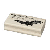 Black Bat Individuelle Name Halloween Rücksendeadr Gummistempel (Stempel)