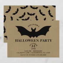 Black Bat Rustic Kraft Halloween-Party
