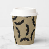 Black Bat Rustic Kraft Halloween-Party Pappbecher (Links)
