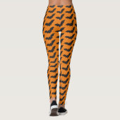 Black Bats Orange Halloween Leggings (Rückseite)