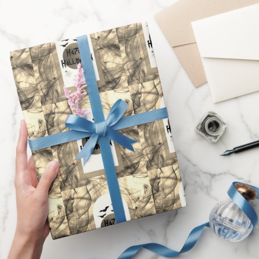 Black Bats Spooky Beängstigend Full Moon Happy Hal Geschenkpapier (Schenken)