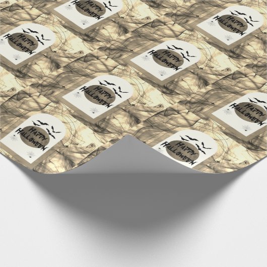 Black Bats Spooky Beängstigend Full Moon Happy Hal Geschenkpapier (Ecke)