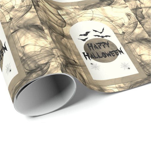 Black Bats Spooky Beängstigend Full Moon Happy Hal Geschenkpapier (Rolleneckpunkt)