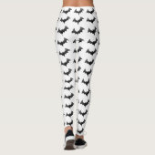 Black Bats White Leges Halloween-Kostüm Leggings (Rückseite)