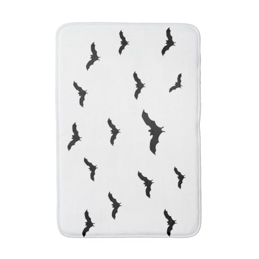 Black Bats & White Niedlich Halloween Chic Badematte (Vorderseite Vertikal)