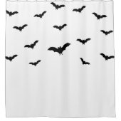 Black Bats & White Niedlich Halloween Chic Duschvorhang (Vorderseite)