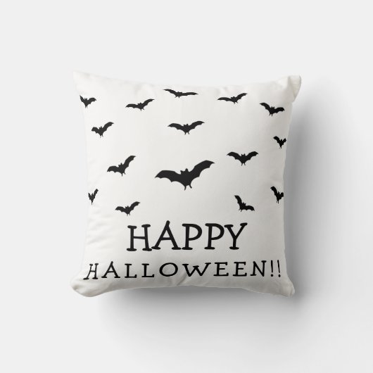 Black Bats & White Niedlich Halloween Chic Kissen (Vorderseite)