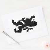 Black Bavarian Lion Rechteckiger Aufkleber (Umschlag)