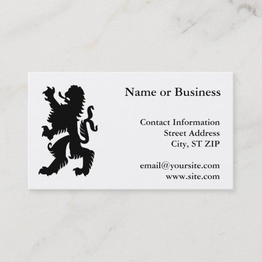 Black Bavarian Lion Visitenkarte (Vorderseite)
