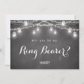 Black Be My Ring Bearer Rustic Mason Jar Einladung (Vorderseite)
