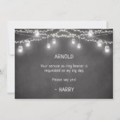 Black Be My Ring Bearer Rustic Mason Jar Einladung (Rückseite)