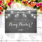 Black Be My Ring Bearer Rustic Mason Jar Einladung