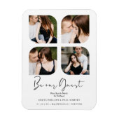 Black Be our Gast Clover Collage 4 Fotos Hochzeit Magnet (Vertikal)