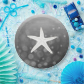 Black Beach Themed Starfish Paper-Teller Pappteller (Party)