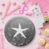 Black Beach Themed Starfish Paper-Teller Pappteller (Party)