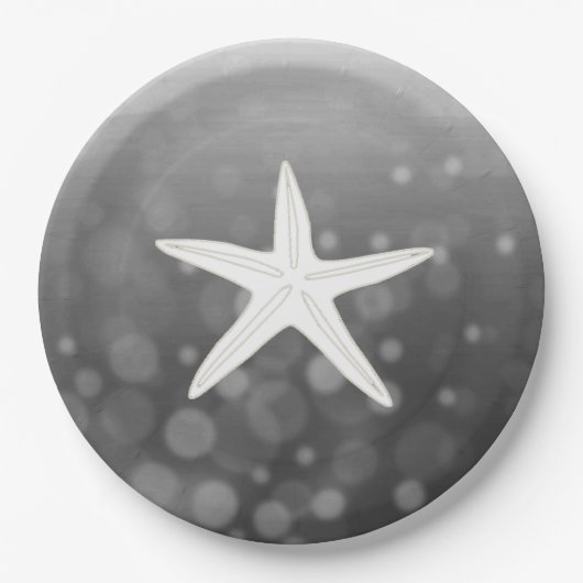 Black Beach Themed Starfish Paper-Teller Pappteller (Vorderseite)