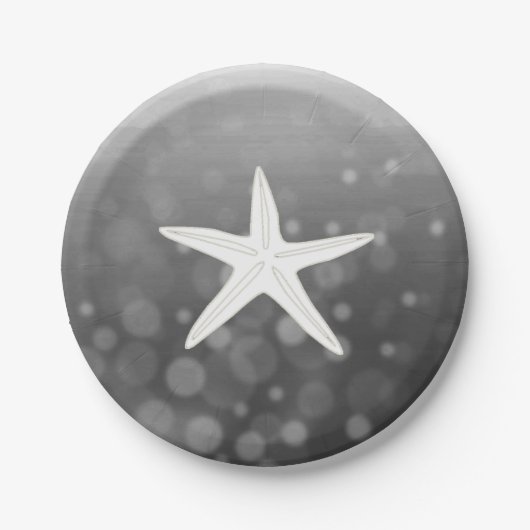 Black Beach Themed Starfish Paper-Teller Pappteller (Vorderseite)
