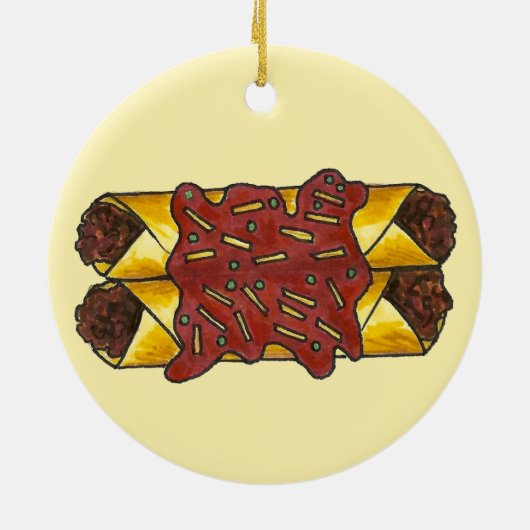 Black Bean Enchiladas Tex Mex mexikanische Küche Keramik Ornament (Hinten)