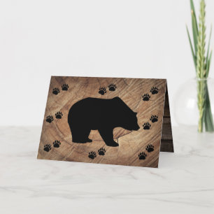 Black Bear and Bären Paws Danke Karte