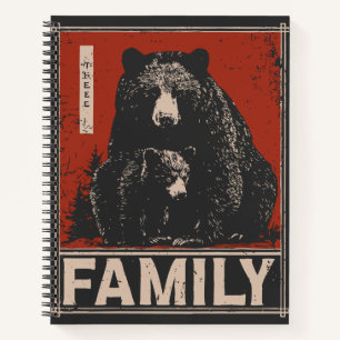 Black Bear and Cub - Fierce and Tender Family Bond Notizblock