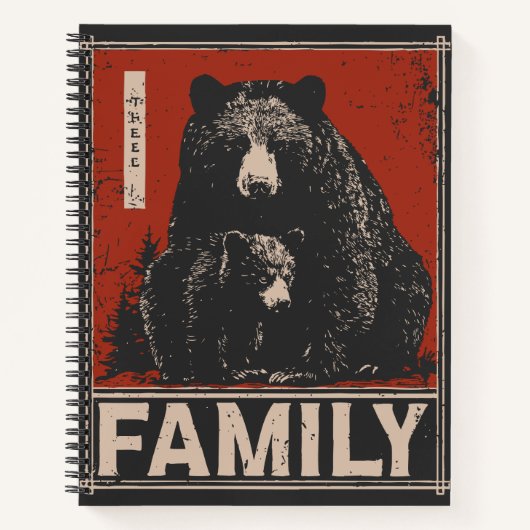 Black Bear and Cub - Fierce and Tender Family Bond Notizblock (Vorderseite)