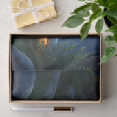 Black Bear at the stream under moonlight Seidenpapier (Geschenk)