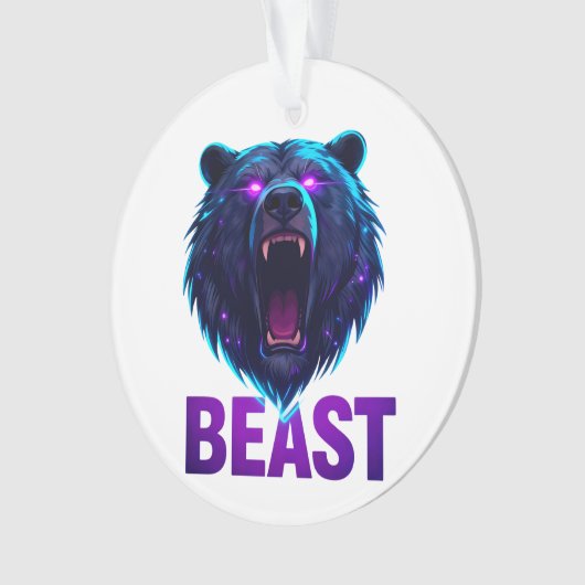 Black Bear 'BEAST' - Bold Aesthetic Ornament (Vorderseite)