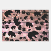 Black Bear Black Bear Paws Geschenkpapier Set (Vorderseite)