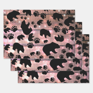 Black Bear Black Bear Paws Geschenkpapier Set