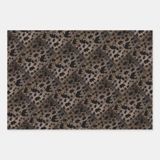 Black Bear Black Bear Paws Geschenkpapier Set (Vorderseite 2)