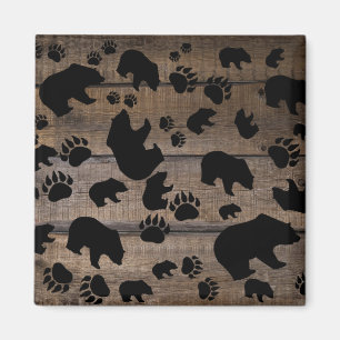 Black Bear Black Bear Paws Magnet