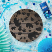 Black Bear Black Bear Paws Pappteller (Party)