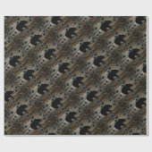 Black Bear Black Bear Paws Rustic Wood Geschenkpapier (Flach)