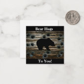 Black Bear Black Bear Paws Rustic Wood Mitteilungskarte (Vorderseite/Rückseite Beispiel)
