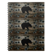 Black Bear Black Bear Paws Rustic Wood Notizblock (Vorderseite)
