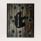 Black Bear Black Bear Paws Rustic Wood Puzzle (Vertikal)