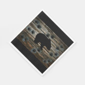 Black Bear Black Bear Paws Rustic Wood Serviette (Ecke)