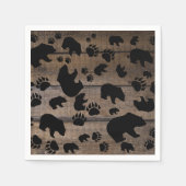 Black Bear Black Bear Paws Serviette (Vorderseite)