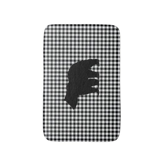 Black Bear Buffalo Karo Bath Mat Badematte (Vorderseite Vertikal)