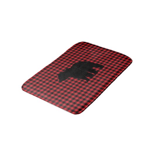 Black Bear Buffalo Karo Bath Mat Badematte (Schrägansicht)