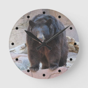 Black Bear Clock Runde Wanduhr