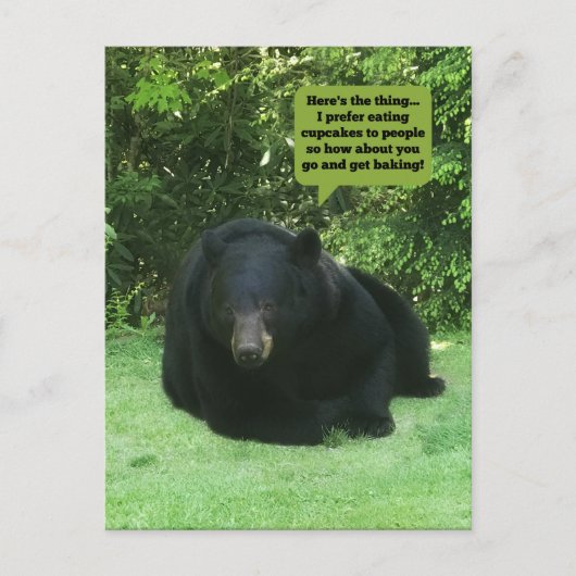 Black Bear - "Cubby Cupcake" Postkarte (Vorderseite)
