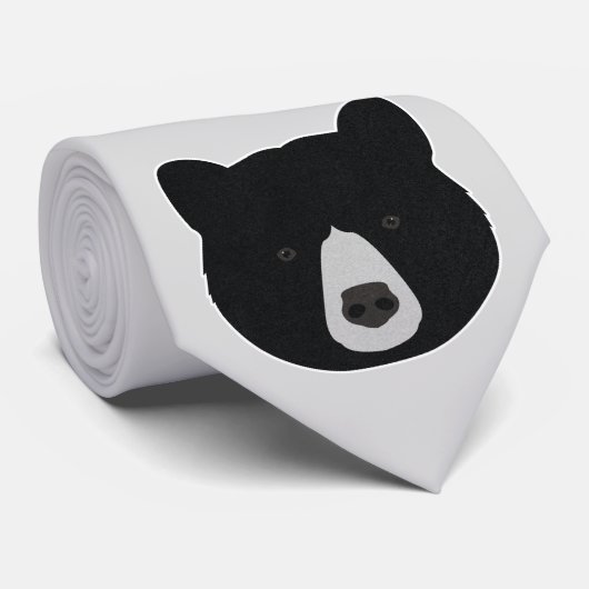 Black Bear Face Krawatte (Gerollt)