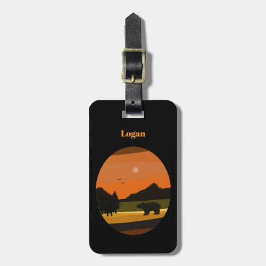 Black Bear  Gepäckanhänger (Vorderseite vertikal)