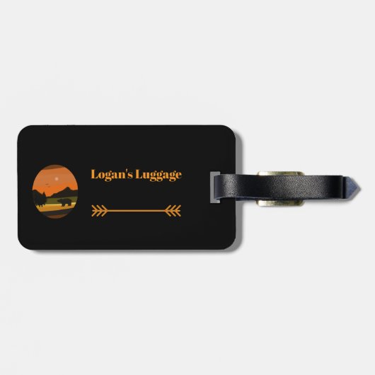 Black Bear Gepäckanhänger (Rückseite horizontal)