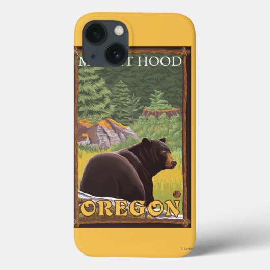 Black Bear in Forest - Mount Hood, Oregon Case-Mate iPhone Hülle (Rückseite)