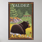 Black Bear in Forest - Valdez, Alaska Poster (Vorne)